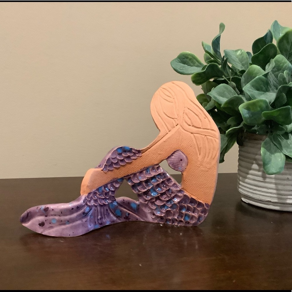 Artisan Crafted Clay Mermaid Decor 🧜🏻‍♀️